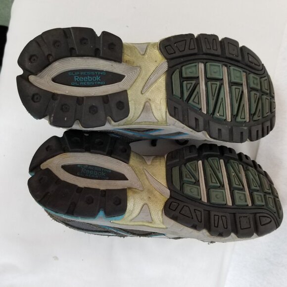 REEBOK Steel Toe Slip and Oil Resisting Leather/Mesh Lace Up Sneaker Gray 7.5W - Picture 6 of 9